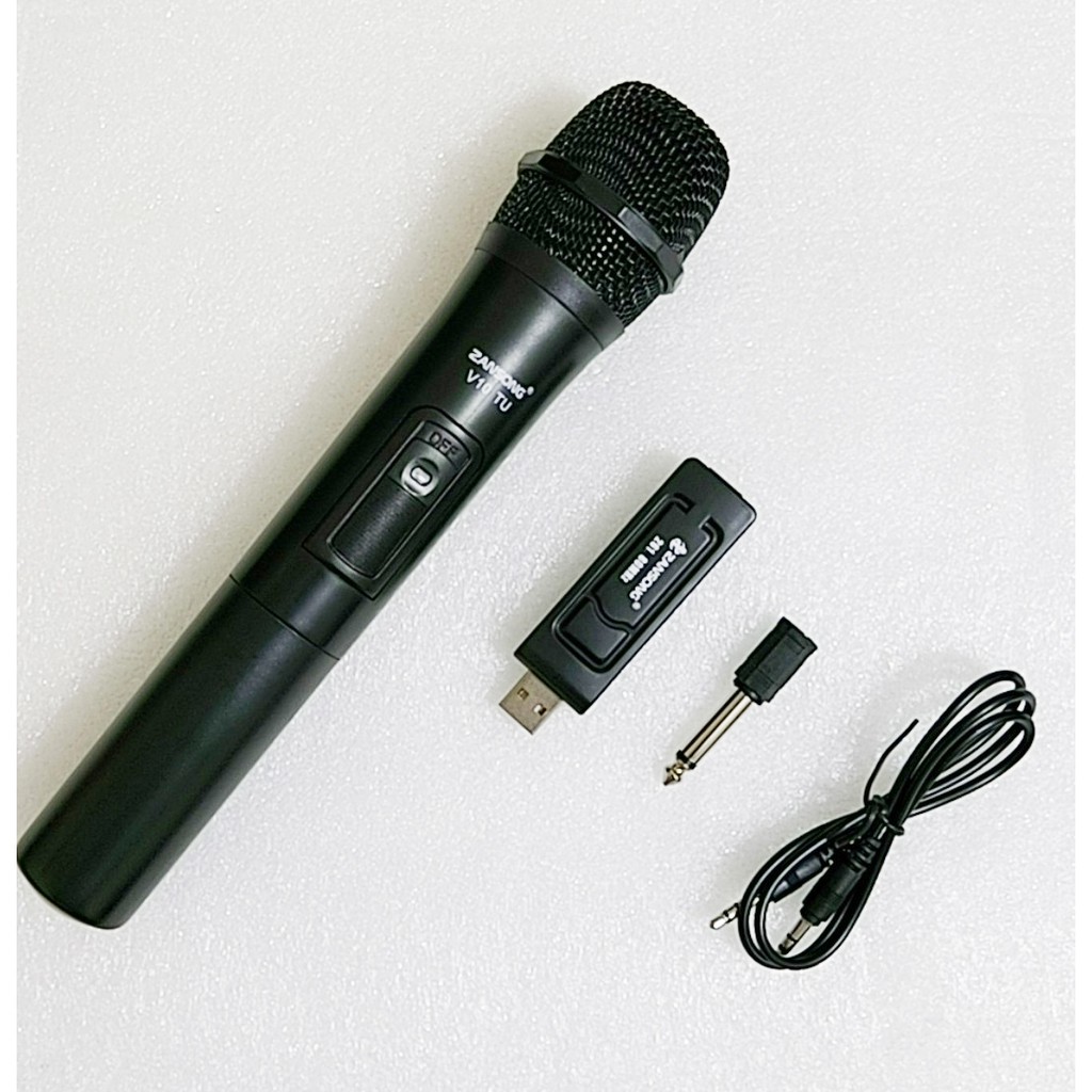 Micro Karaoke không dây v12 + V10 cho loa kéo Daile / Aige / Zansong / Shuae V12 có màn hình LCD