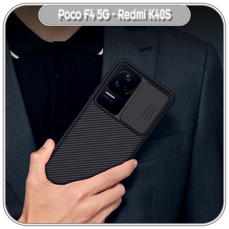 Ốp lưng cho Xiaomi Poco F4 5G - Redmi K40S, Nillkin CamShield Pro che camera - Hàng nhập khẩu
