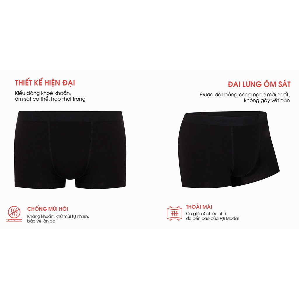 Combo dùng thử quần lót nam Trunk 3 chất liệu Cotton, Modal, Bamboo thương hiệu Coolmate