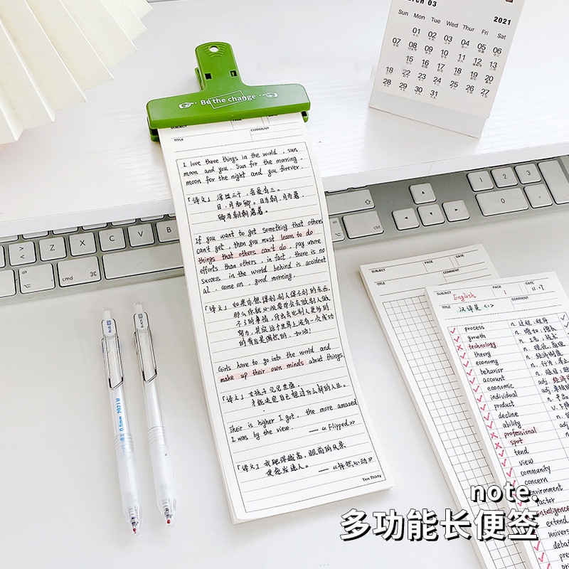 Bộ 50 Tờ Giấy Note Ghi Chú Dáng Dài Không Dính Đa Năng Cho Học Sinh