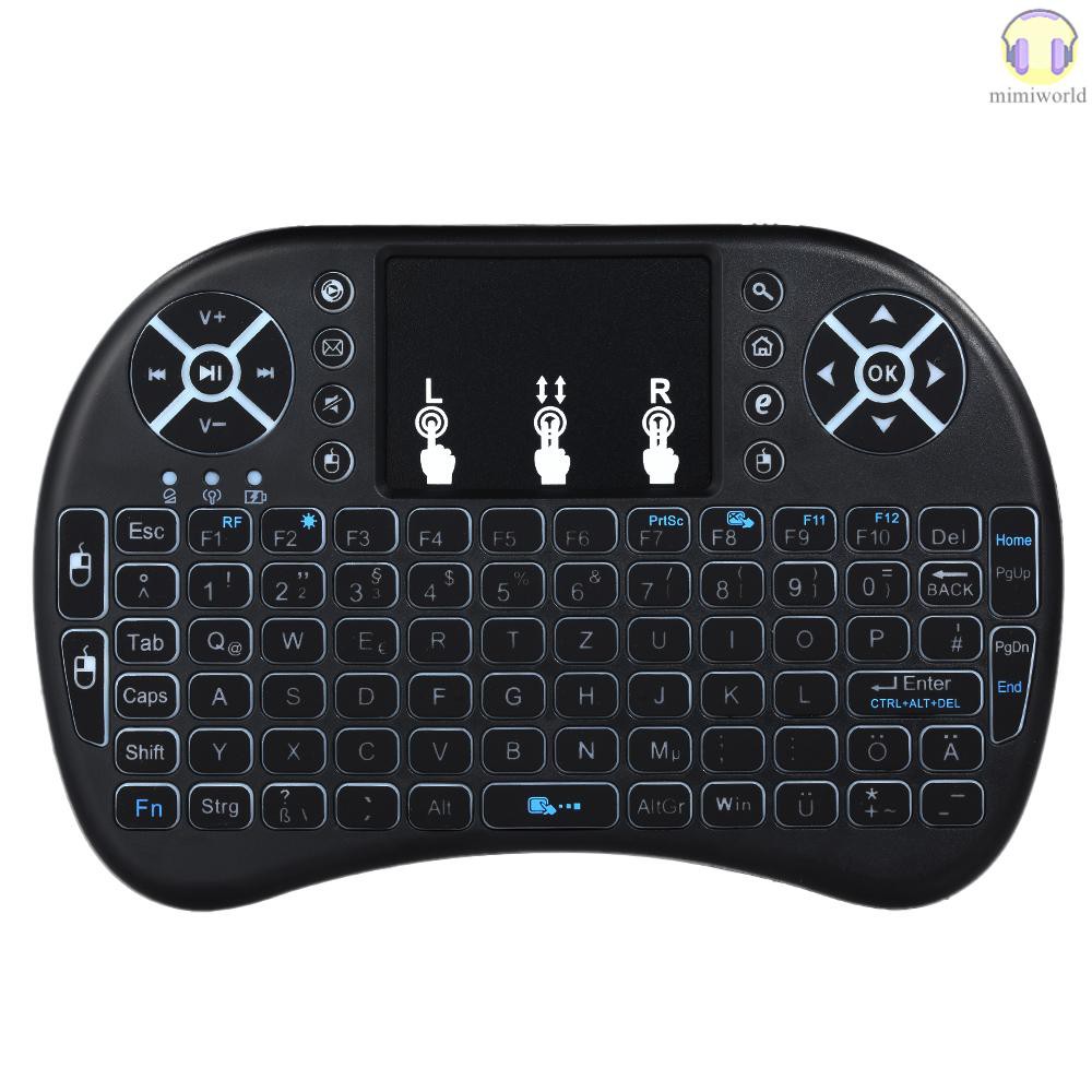 MIWO 2.4GHz Wireless Keyboard with Touchpad Mouse Handheld Remote Control for Android TV BOX PC Smart TV Black