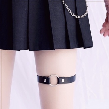 Vòng đeo đùi bằng da PU phong cách punk thời trang có thể điều chỉnh