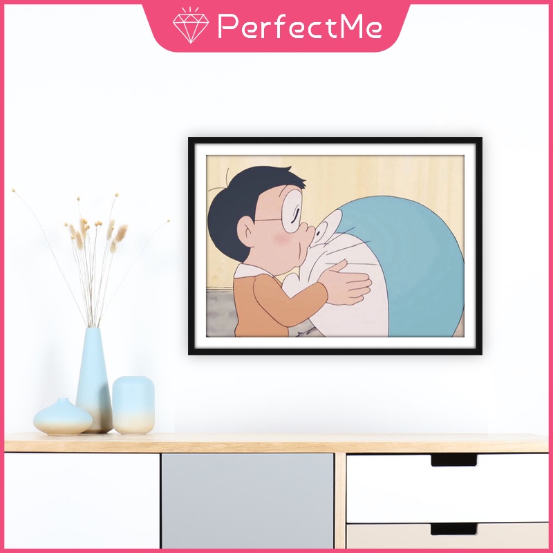 Bộ Tranh Đính Đá 5D Tự Làm 40x30cm Hình Doraemon Trang Trí Nhà Cửa