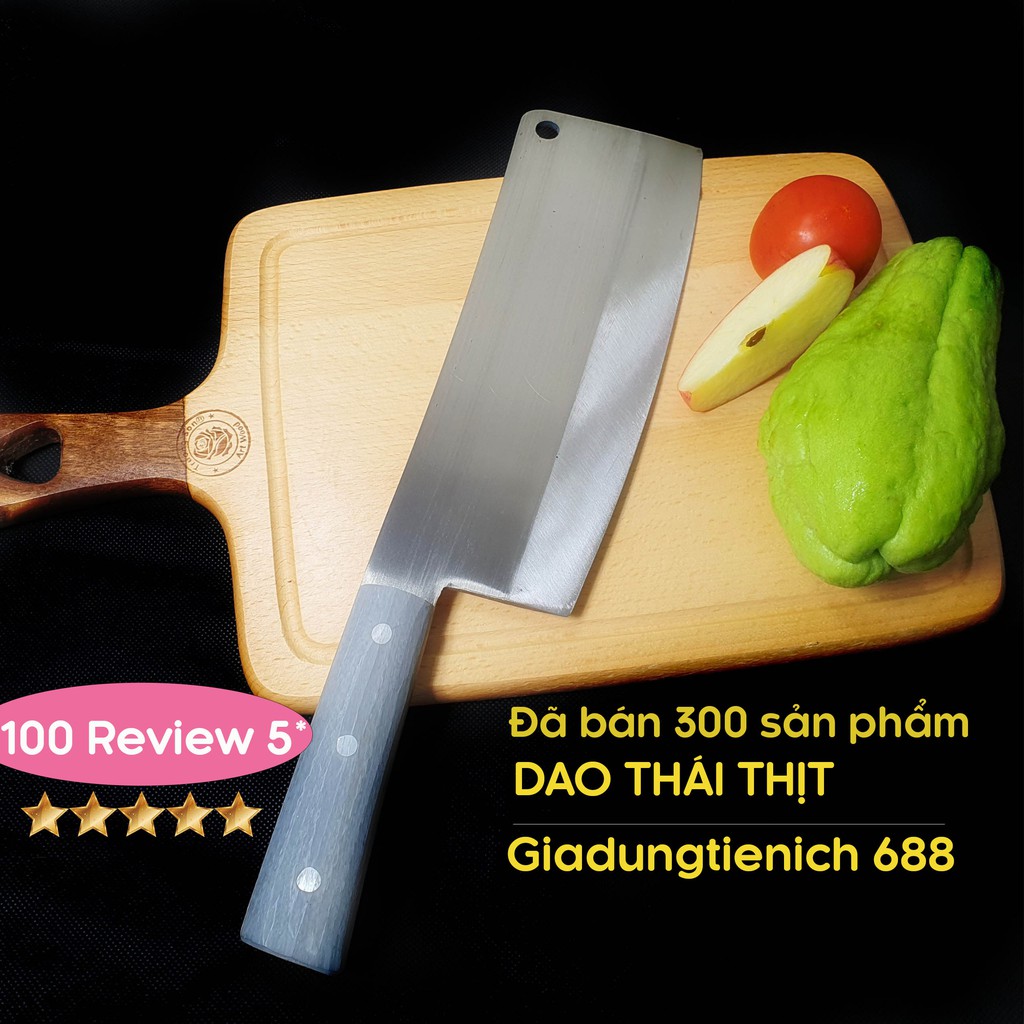 Dao chặt thịt ⭐FREESHIP⭐Chặt Thịt Gà Chặt Xương Chuôi Nhựa Xám - Thép Nhật Không Rỉ Seki