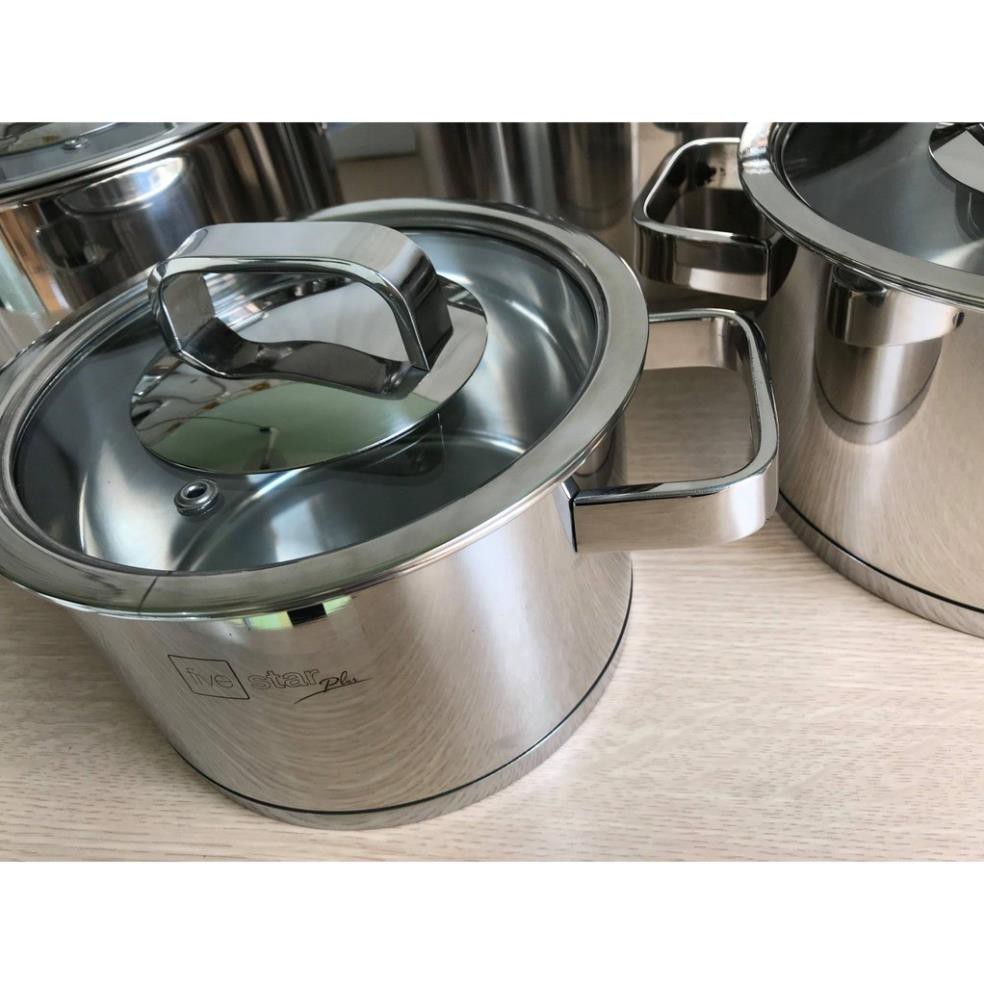 Bộ Nồi Fivestar 4 Chiếc Inox 304 Cao Cấp Vung Kính