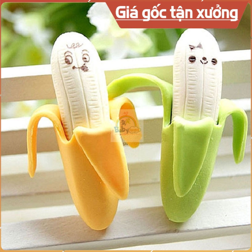 Combo 2 gôm tẩy mini hình chuối 4.5 cm ngộ nghĩnh giúp tẩy sạch vết chì và bé hứng thú học an toàn, không hại giấy - AQ