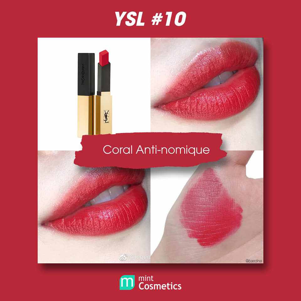 Đỏ Cam - Son YSL The Slim 10 Corail Antinomique | BigBuy360 - bigbuy360.vn
