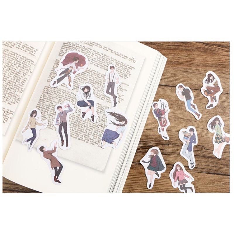 Bộ 40 sticker hình nữ sinh năng động