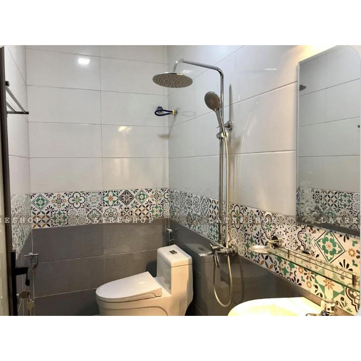 Decal dán tường decor dán bếp kính nhà tắm decor chịu nhiệt dễ lau chùi đề can loại 1 - Mint