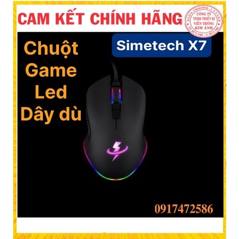 CHUỘT GAMING SIMETECH X7 LED RGB, Hàng Chính Hãng bảo hành 6 tháng