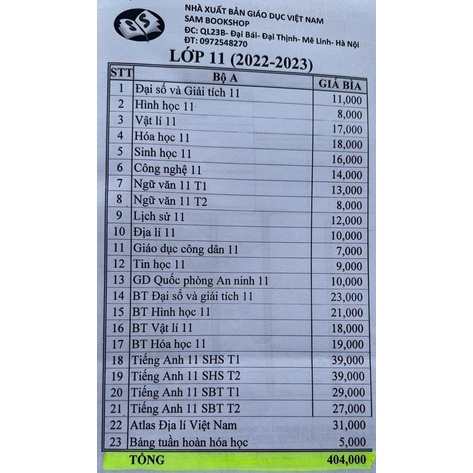 SGK 11 (trọn bộ 23q)