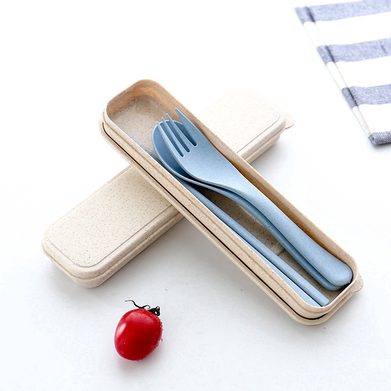Bộ 3 món đũa muỗng nĩa ăn trơn màu