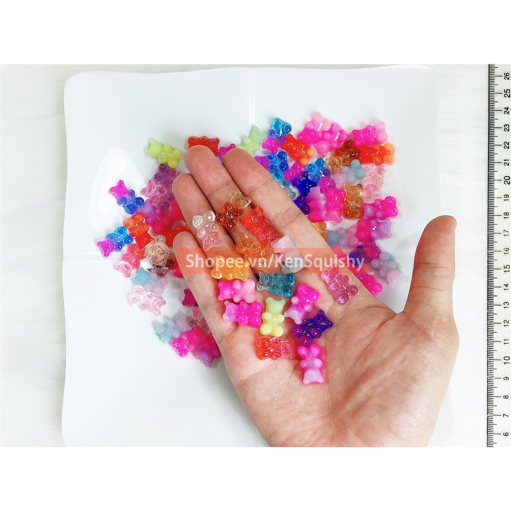 Mô Hình Gummy Bear Galaxy Kim Tuyến Ngẫu Nhiên Nguyên Liệu Trang Trí Slime / Ốp Điện Thoại / Kẹp Tóc