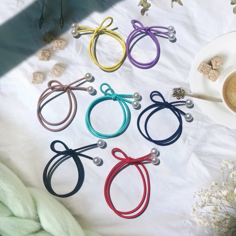 Sỉ 100 dây buộc tóc hạt trai, hạt ngọc nhiều mẫu kiểu dễ thương