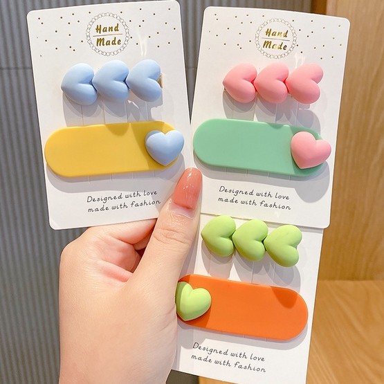 Kẹp tóc hình trái tim dễ thương phong cách Hàn Quốc