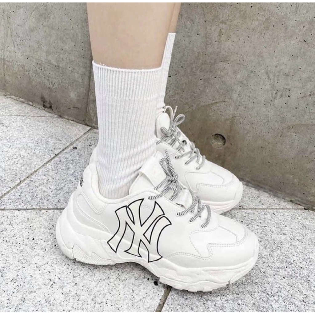 Giày Sneaker Thể Thao Nam Nữ MLB Bigball Chunky A NY Trắng