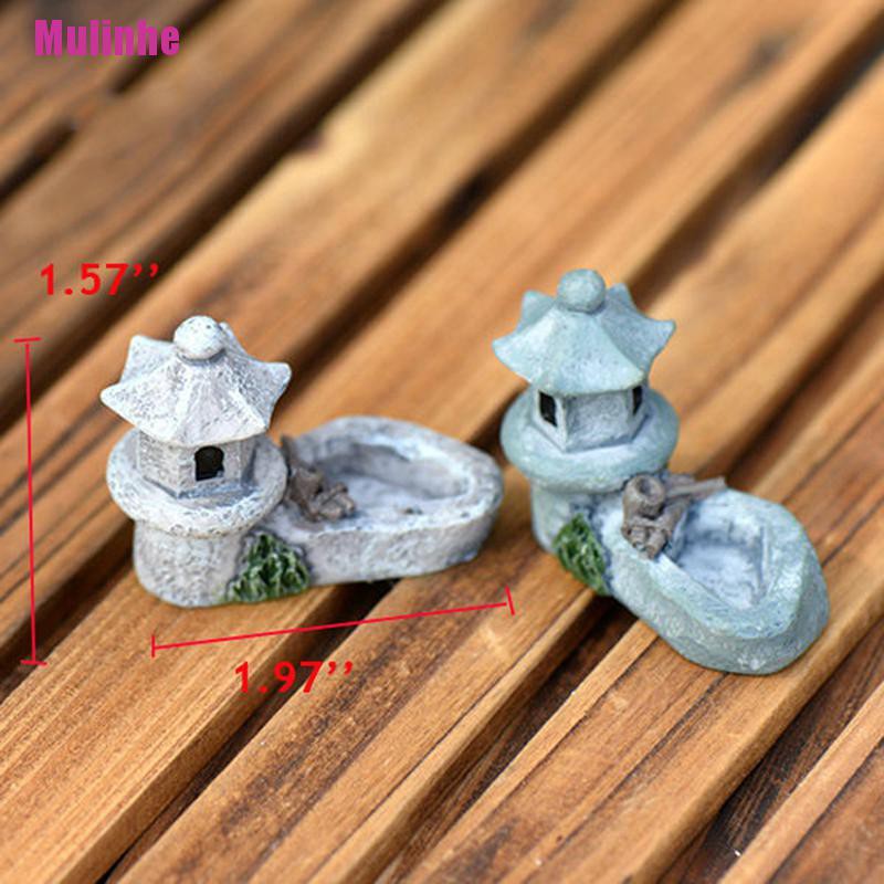 Mô Hình Tháp Ao mini Bằng Nhựa Resin Dùng Trang Trí Vườn DIY