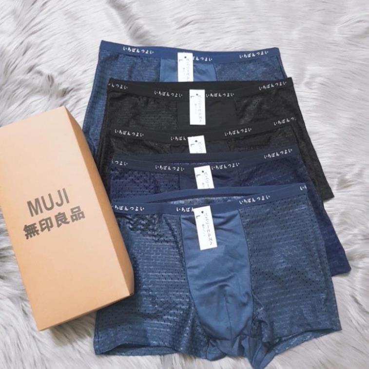 Combo 5 Quần Lót Nam Boxer Nhập Khẩu Quần Sịp Nam Coton Tự Nhiên 100% Thoáng Khí Cao Cấp Dễ Chịu Khi Mặc