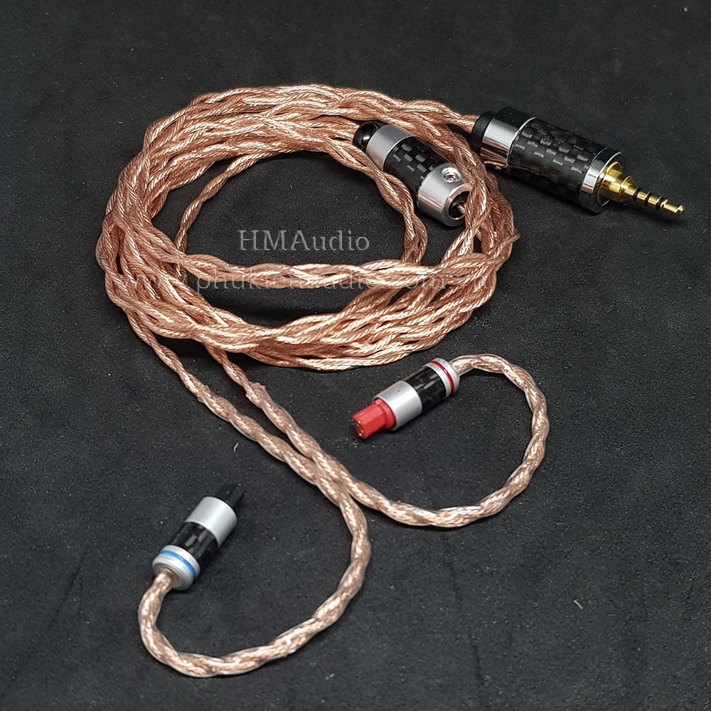 Dây tai nghe đồng 7N OCC Litz 25AWG 1.1mm tết 4 - Connetor IM03/50/70 A2DC IE80/80s IE40Pro IE100/400/500 IE300/900 2Pin