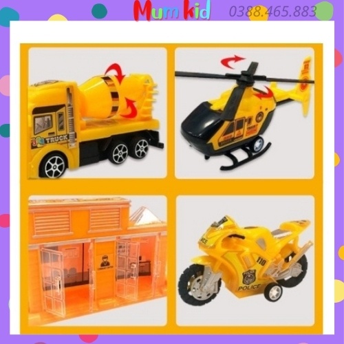 Bộ đồ chơi mô hình phương tiện giao thông cho bé trai, gái  3 4 5 6 7 8 9 10 tuổi. Trò chơi trí tuệ cho trẻ em MUMKID41