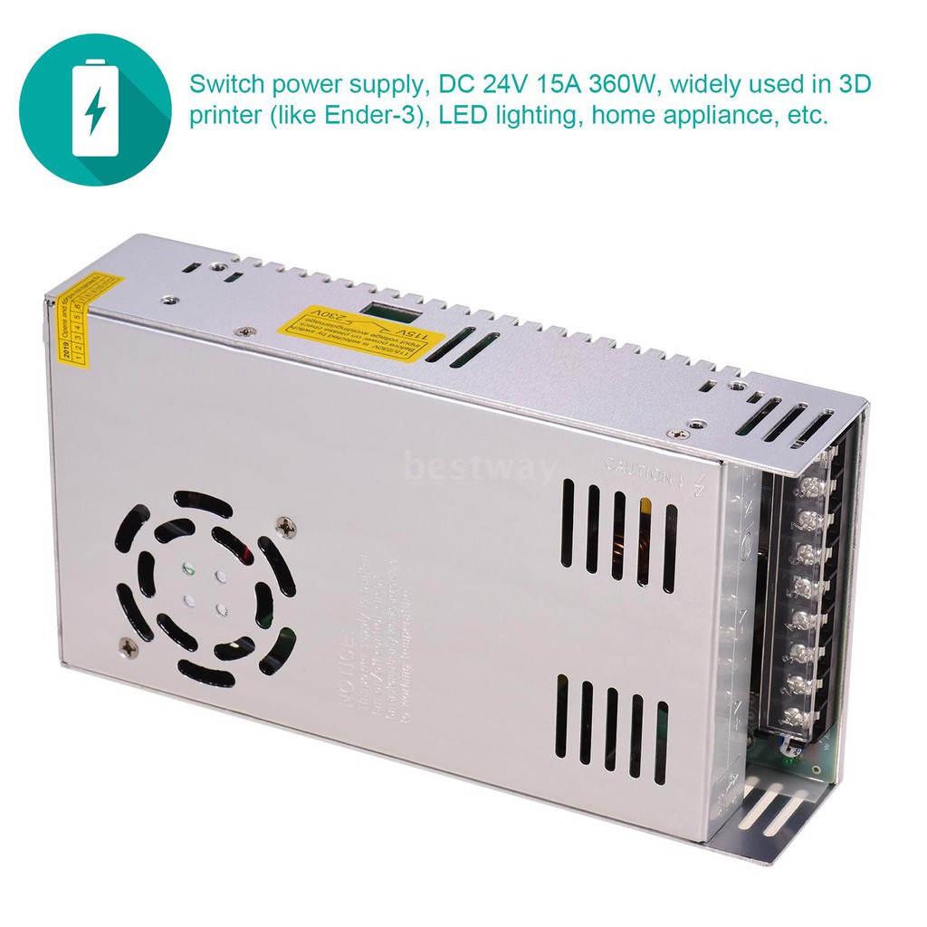 Bộ Nguồn Dc 24v 360w 15a Cho Máy In 3d