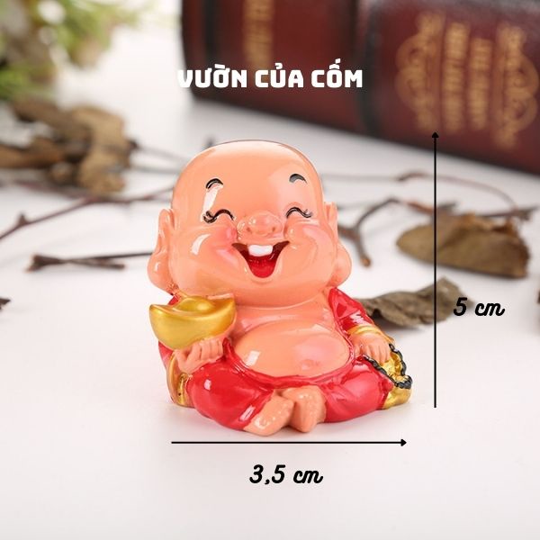 Tượng ông thần tài phong thủy trang trí tiểu cảnh sen đá , cây cảnh , thủy sinh . Kíck thước 3,5 x 5 cm