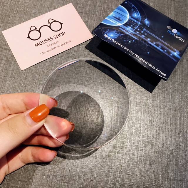 Tròng mắt siêu UV chiết suất 1.61 blue control chống ánh sáng xanh màn hình chống UV400 chống xước hạn chế hơi nước