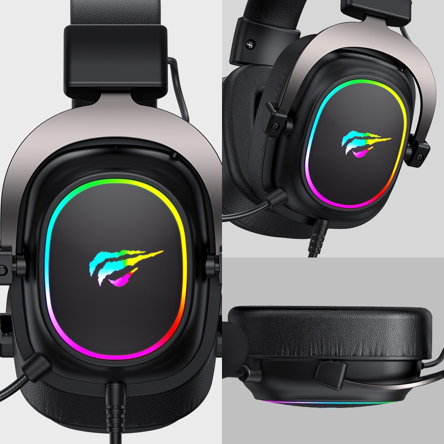 Tai Nghe Gaming Headphone HAVIT H2002P, Driver 53mm, Đèn RGB 36 Màu, Giả Lập 7.1 - Chính Hãng BH 12 Tháng Dizigear