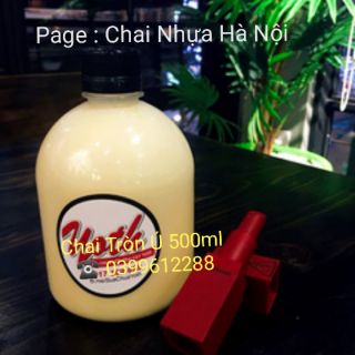 Chai Nhựa Tròn Ú Nắp Đen 500ml