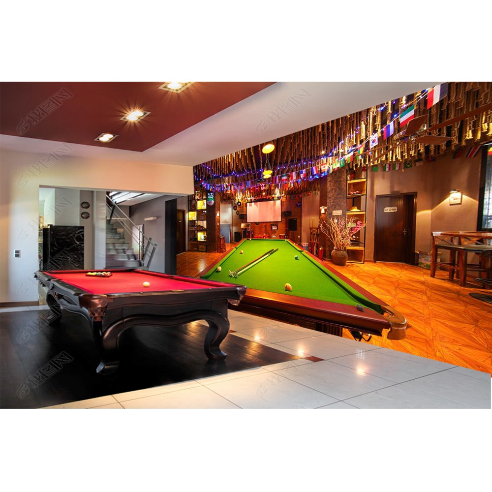 Tranh lụa 3d trang trí quán Bi-a Kích Thước 1,5m x 2m Bi-a 5