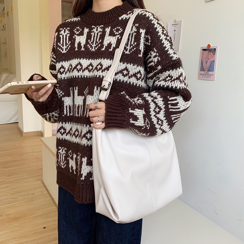 Túi Đeo Vai Mềm Mại Sức Chứa Lớn Phong Cách Hàn Quốc Thời Trang Thu Đông Cho Nữ