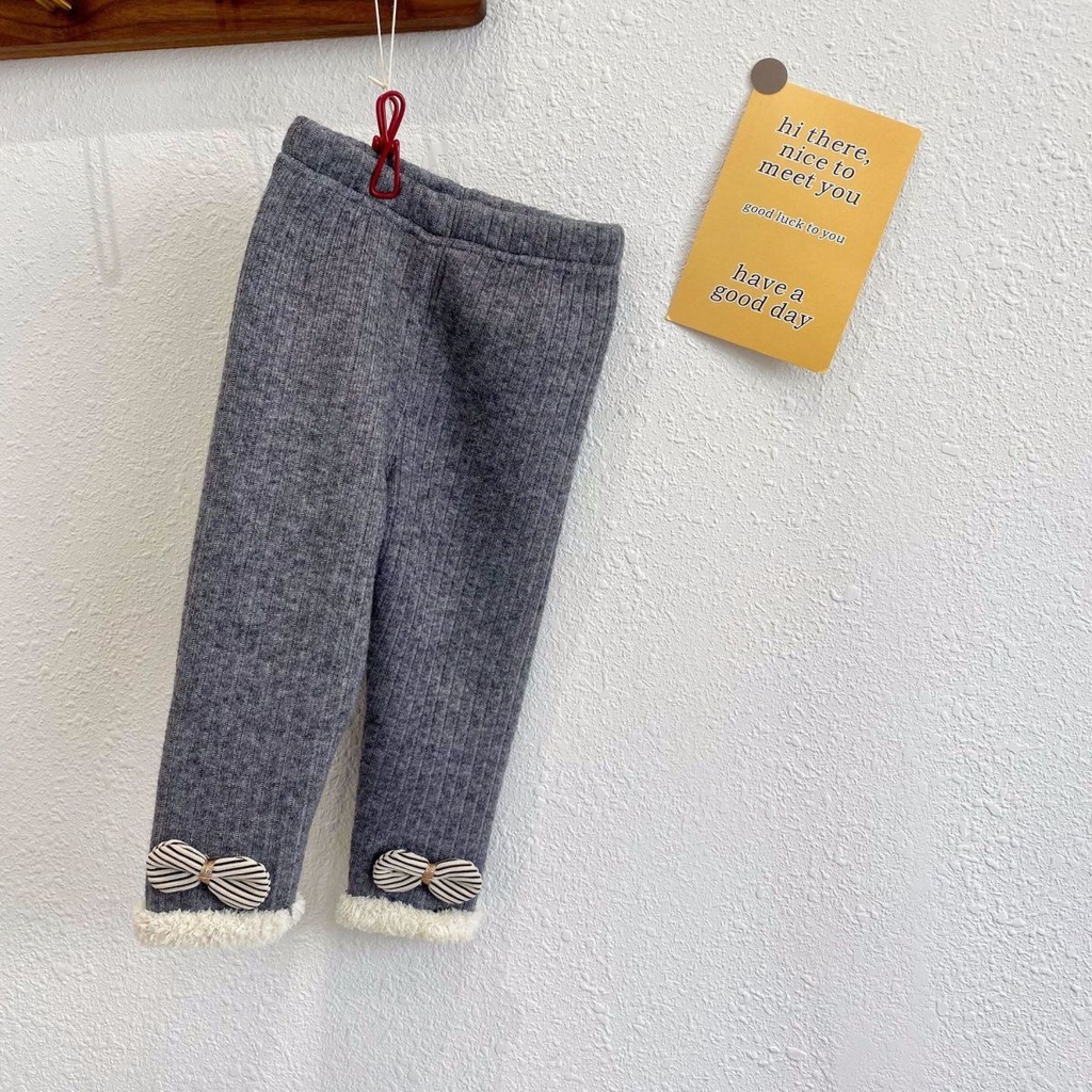 Quần legging vải lông cừu một lớp thời trang thu đông phong cách Hàn Quốc mới 2021 cho bé gái