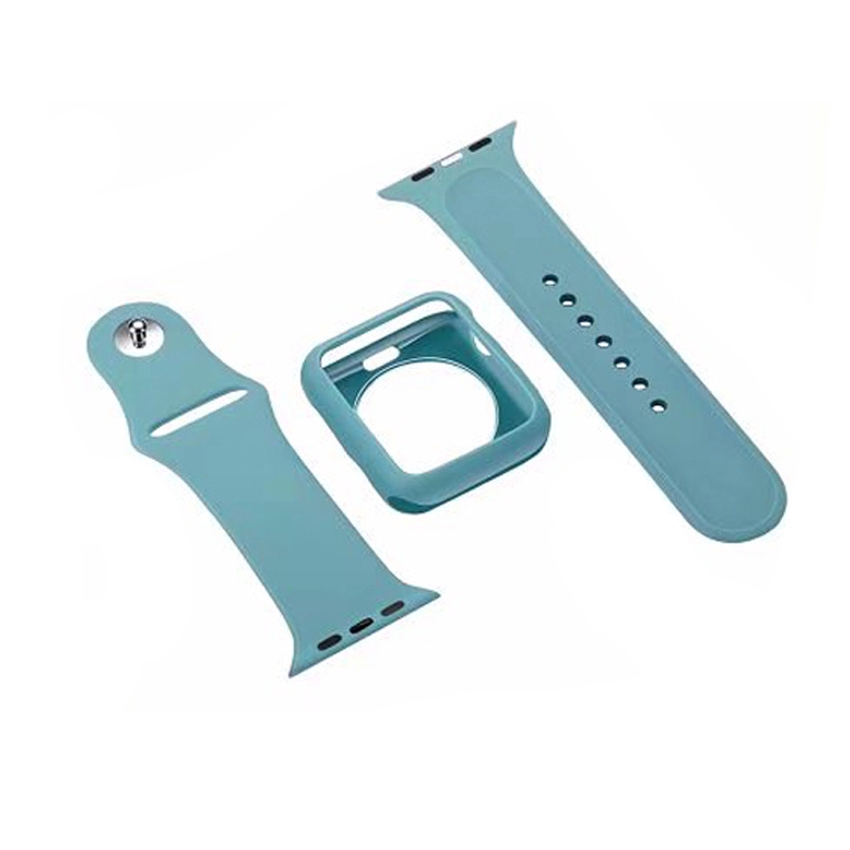 Ốp Silicone Mềm Kèm Dây Đeo 2 Trong 1 Cho Đồng Hồ Apple Watch 44mm 40mm 42mm 38mm For iWatch Series 6 SE 5 4 3 2 1