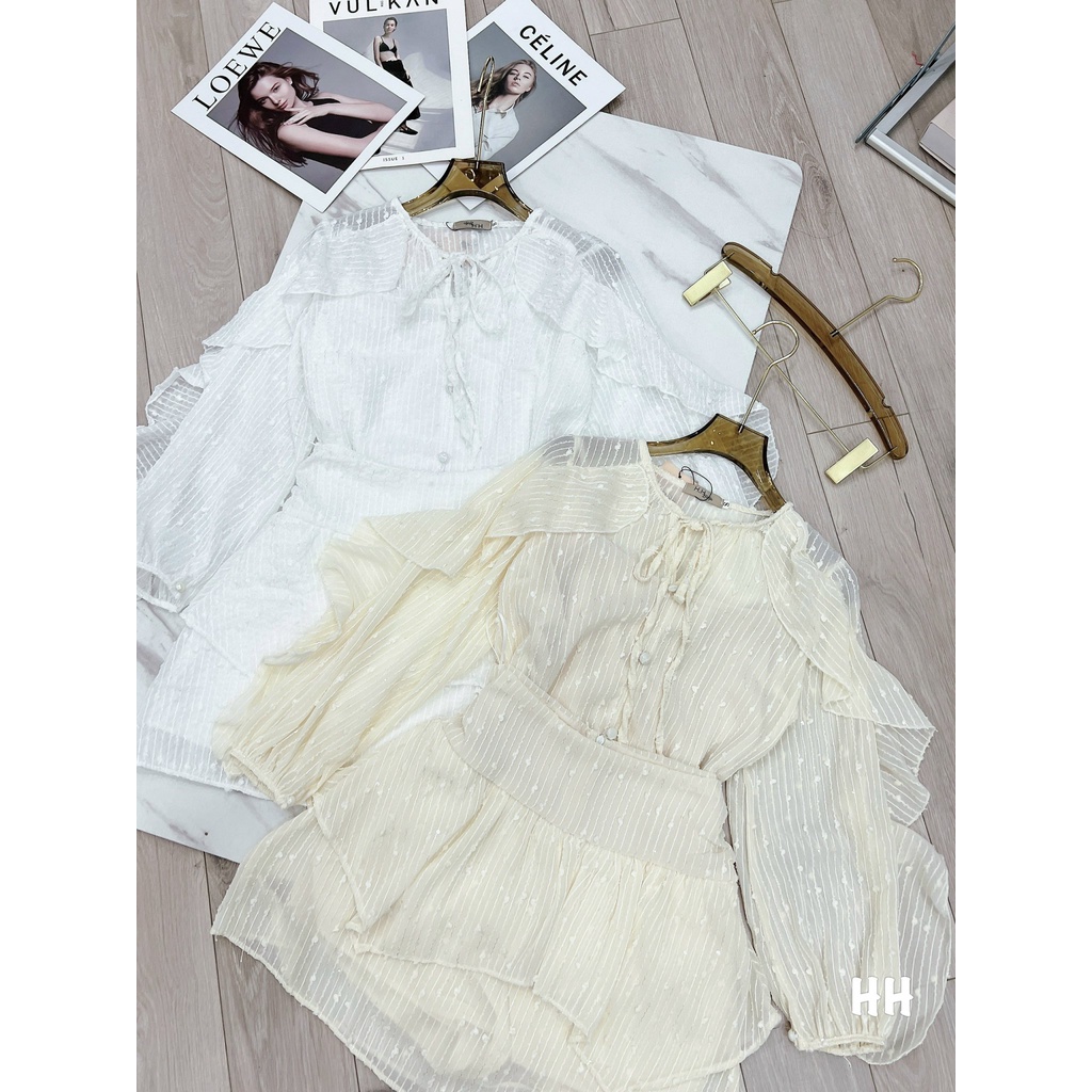 Set áo sơ mi bánh bèo