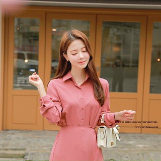Đầm váy freesize hồng ruốc đắp tà form dài
