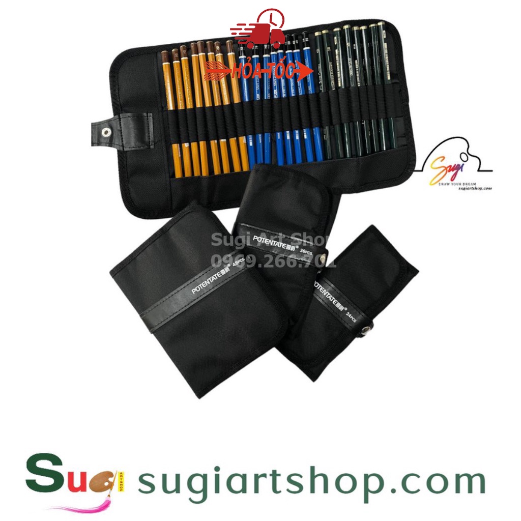 Túi Đựng Bút Chì / Cọ vẽ dạng Cuộn 24 / 36 / 48 - Bằng Vải canvas
