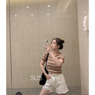 ÁO CROPTOP KẺ NGANG CHẤT MÁT
