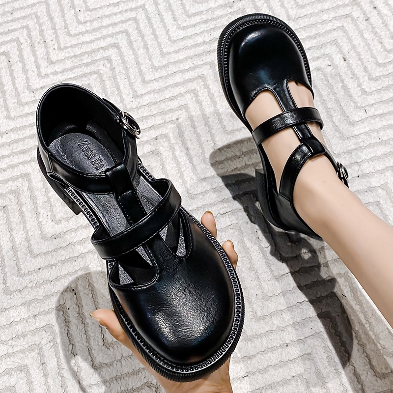 Xăng đan Mary Jane Đế Bệt Thoải Mái Thời Trang Pháp Quý Phái Dành Cho Nữ Size 34-43