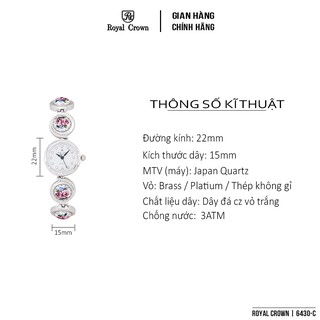 Đồng hồ kim nữ Royal Crown 6430