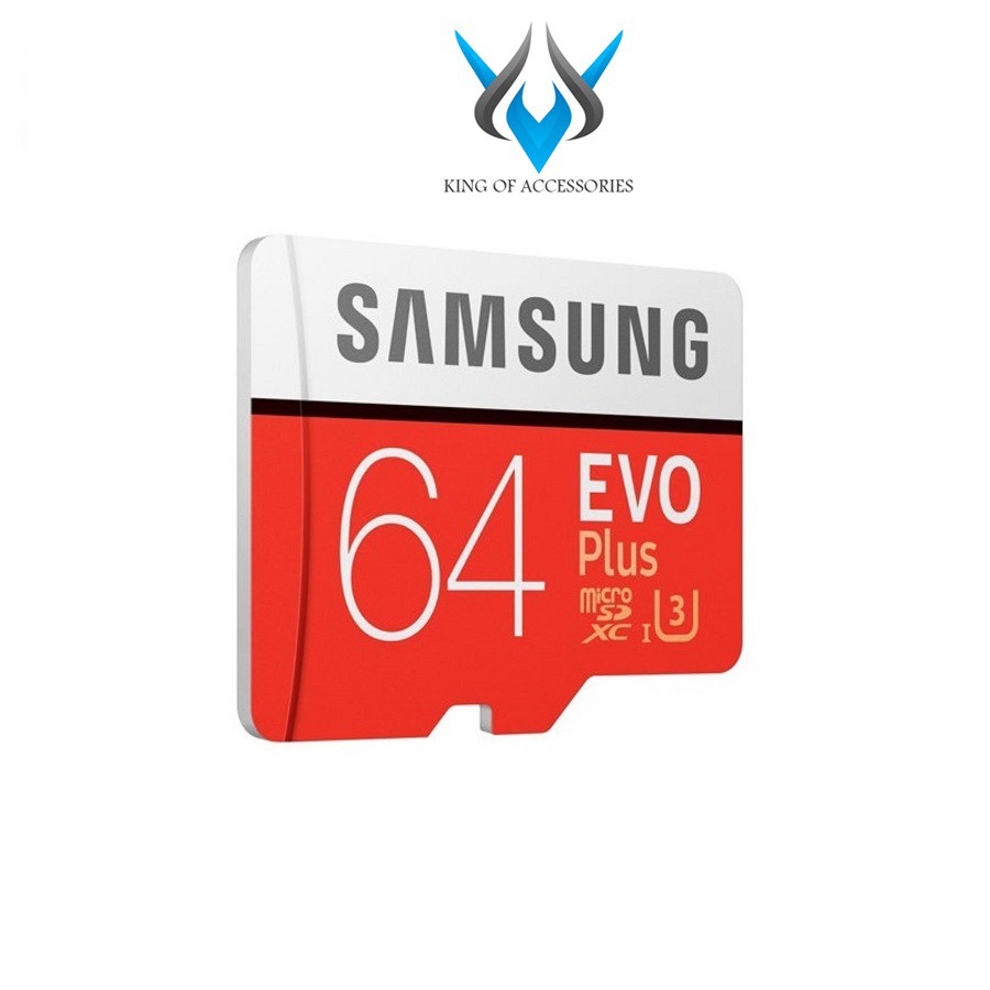 Thẻ nhớ MicroSDXC Samsung Evo Plus 64GB 100MB/s U3 4K kèm Adapter (Đỏ) | BigBuy360 - bigbuy360.vn