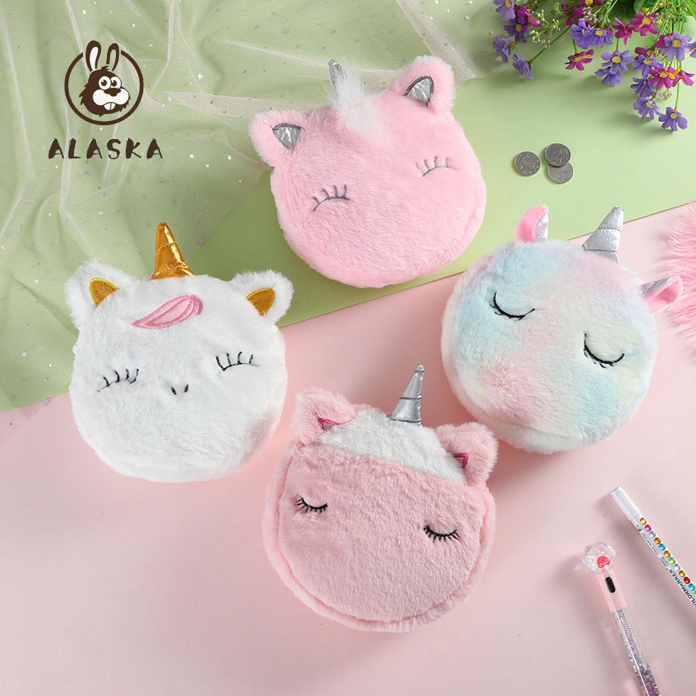 Túi Đeo Chéo Nhồi Bông Hình Kì Lân Hoạt Hình Có Khóa Kéo Mini Cho Bé Gái [22-6]