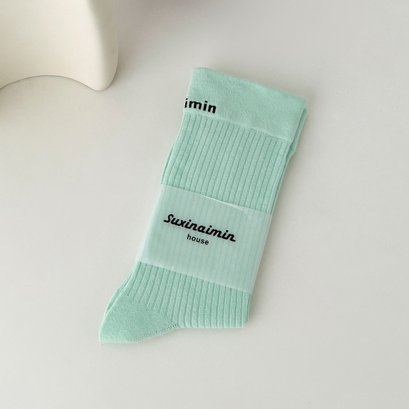 Đôi Vớ Thể Thao Bằng Vải Cotton Nguyên Chất In Chữ Phong Cách Nhật Bản Dành Cho Nữ