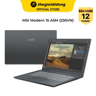 Laptop MSI Modern 15 A5M R5 5500U/8GB/512GB/15.6"F/Túi/Chuột/Win11/(236VN)/Xám - Hàng chính hãng