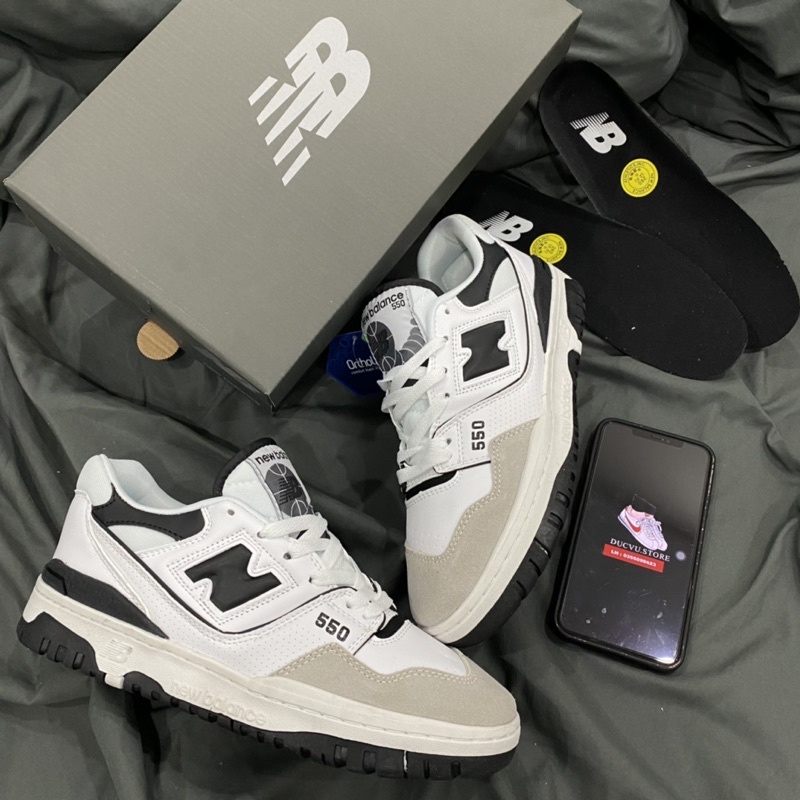 GIÀY NEW.BALANCE 550 WHITE BLACK 1:1 SC [ FULL BOX + FREE SHIP ]