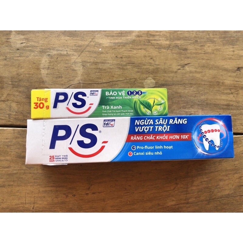 Kem Đánh Răng P/S Ngừa Sâu Răng Vượt Trội Ống 180G Tặng Kèm Kem Đánh Răng 30G
