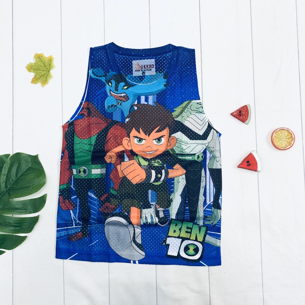 Áo ba lỗ lưới bé trai hình Ben 10