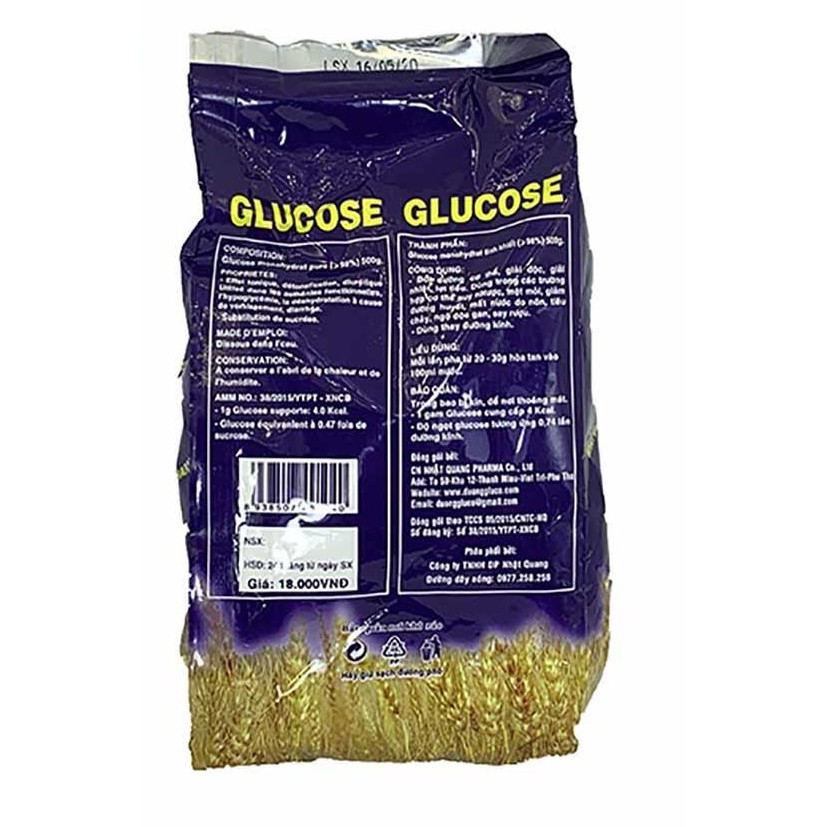 Đường Glucose Nhật Quang hoặc Gia Linh 500g