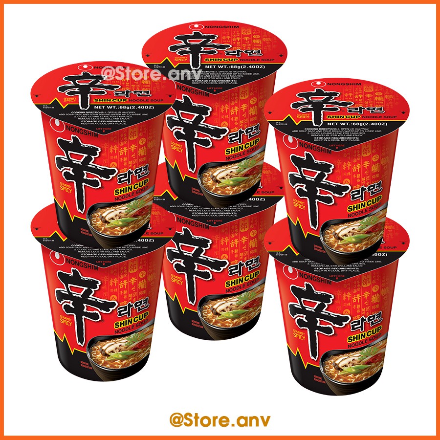 6 Ly Mì Cay Shin Ramyun Nongshim Hàn Quốc (68g/ly)