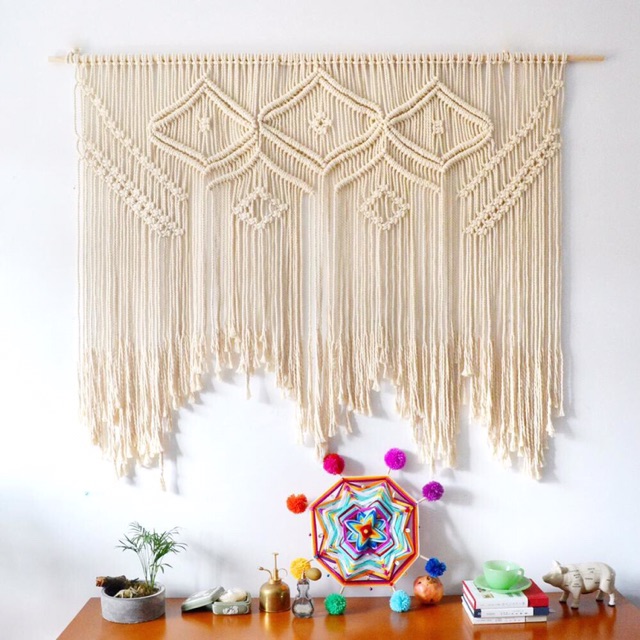 Dây macrame - dây cotton vải màu be - 1kg sợi 3mm