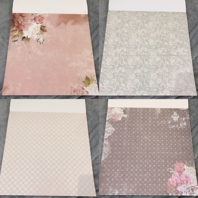 TẬP 25 TỜ GIẤY BÌA TRANG TRÍ ALBUM/SCRAPBOOK KHỔ 30X30CM PS020